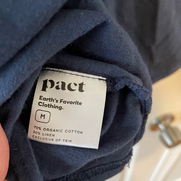 Pact women’s blue long sleeve poet top button up medium organic cotton - Picture 5 of 6